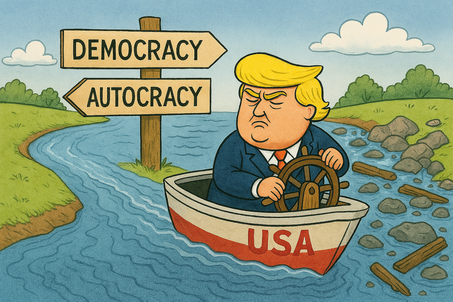 A cartoon of a person in a boat
AI-generated content may be incorrect.