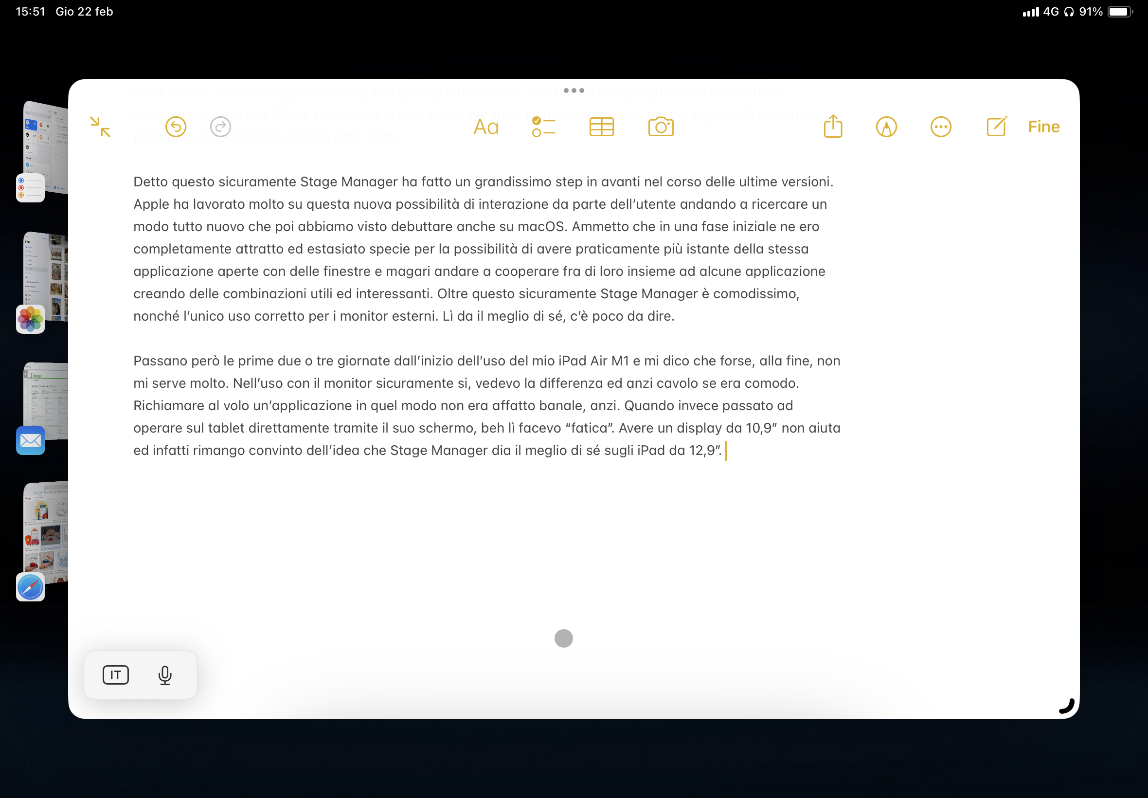Stage Manager su iPadOS 17: la mia opinione