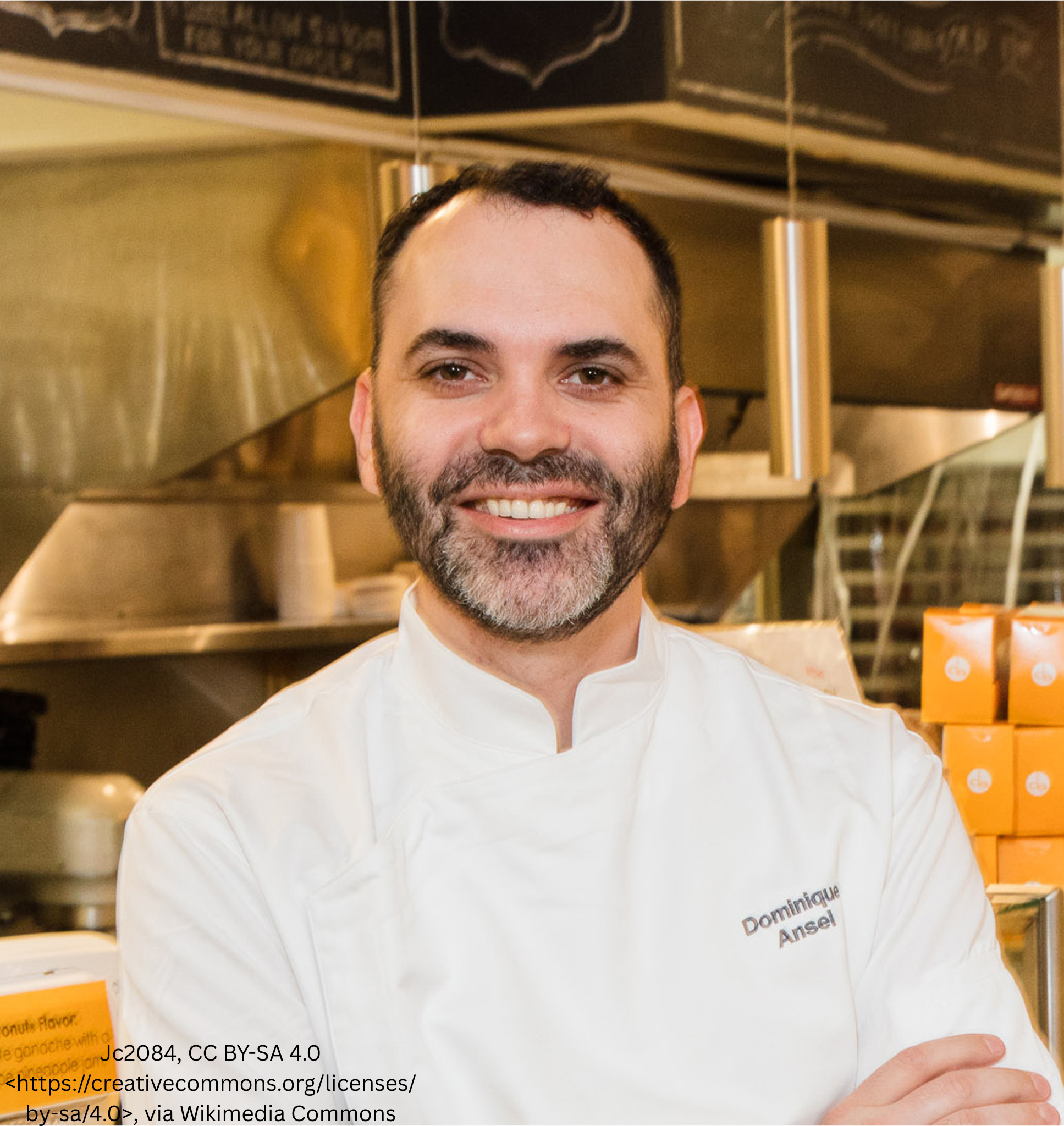 Portrait of pastry chef Dominique Ansel in a kitchen