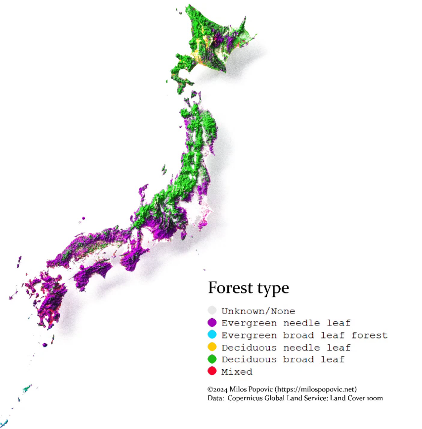 Forests are Factories: A Vegetation Map Reveals Japan's Terraforming History
