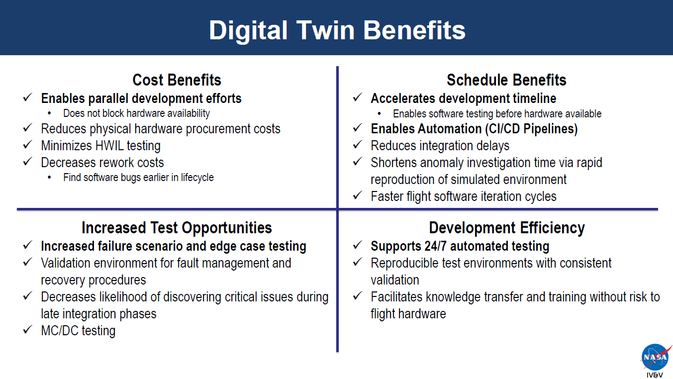 NASA JSTAR Digital Twin Benefits