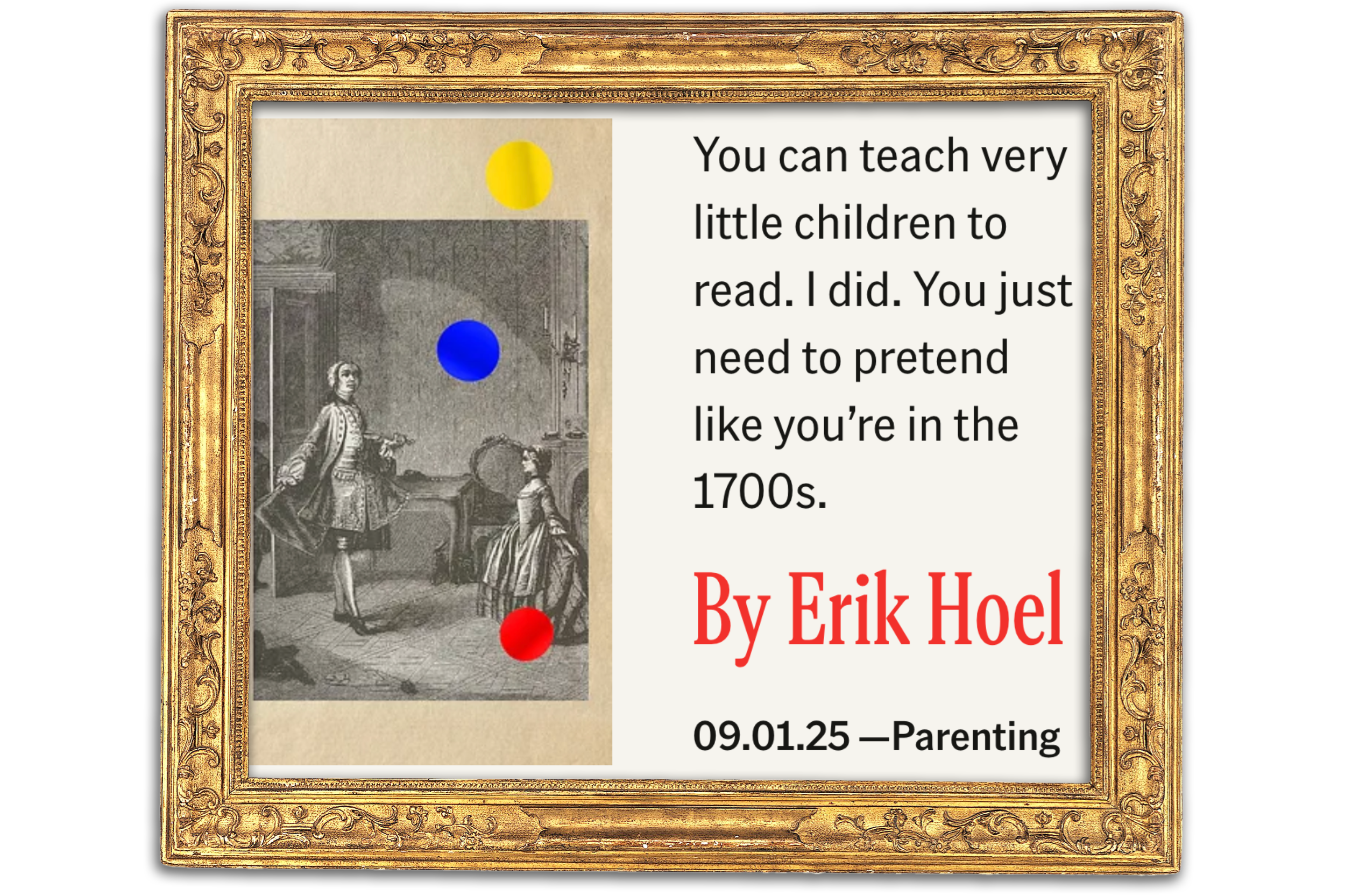 Erik's Plea in The Free Press: Bring Back Aristocratic Tutoring