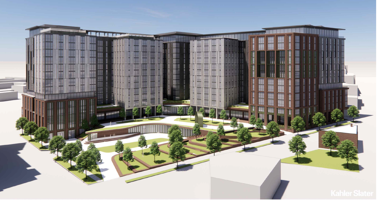 Next up for Chauncey Hill Mall 13story development, plaza proposed