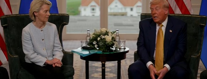 Trump's Decline Exposed With Deranged Babble While Meeting With EU President