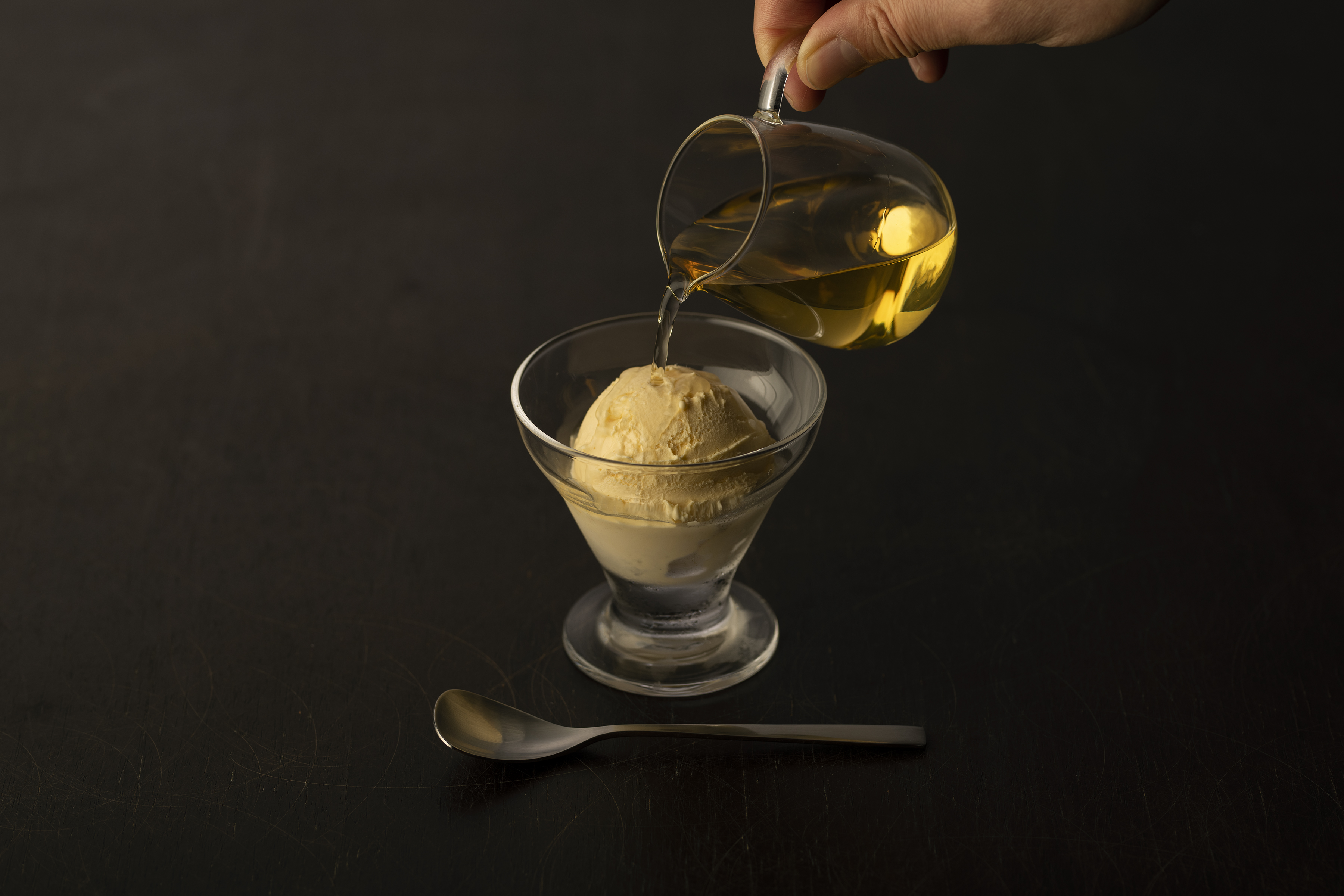Icecream and aged sake