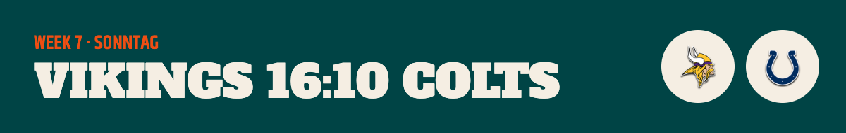 Week 7: Vikings 16:10 Colts