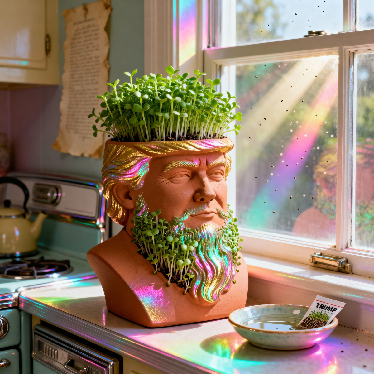 Magick Mica Trump parody art