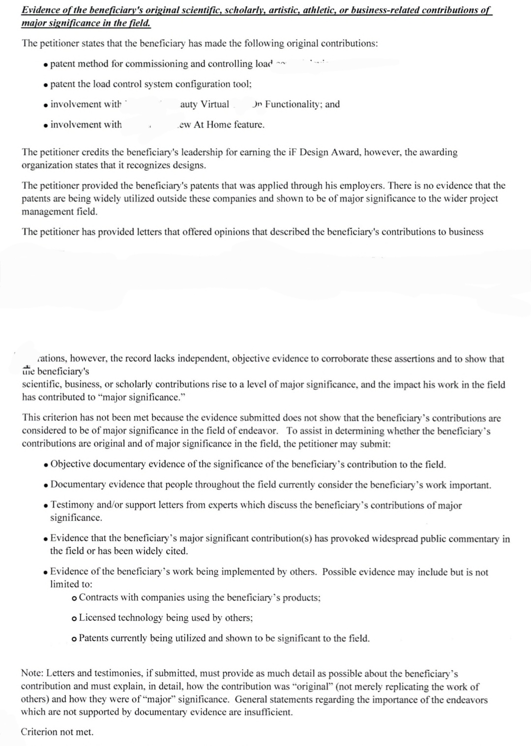 Eb1a Rfe Example 🚨 EB1A RFE Insight: Why “Original Contribution” Often Fails (Case ...