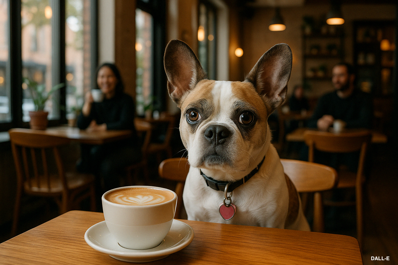 AI-generated image of Meadow in a coffee shop by Meta AI