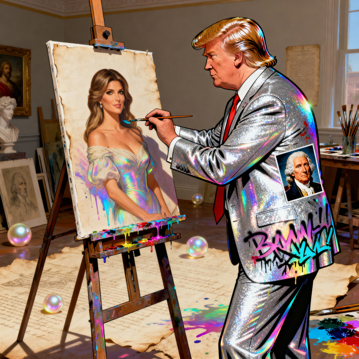Magick Mica Trump parody art