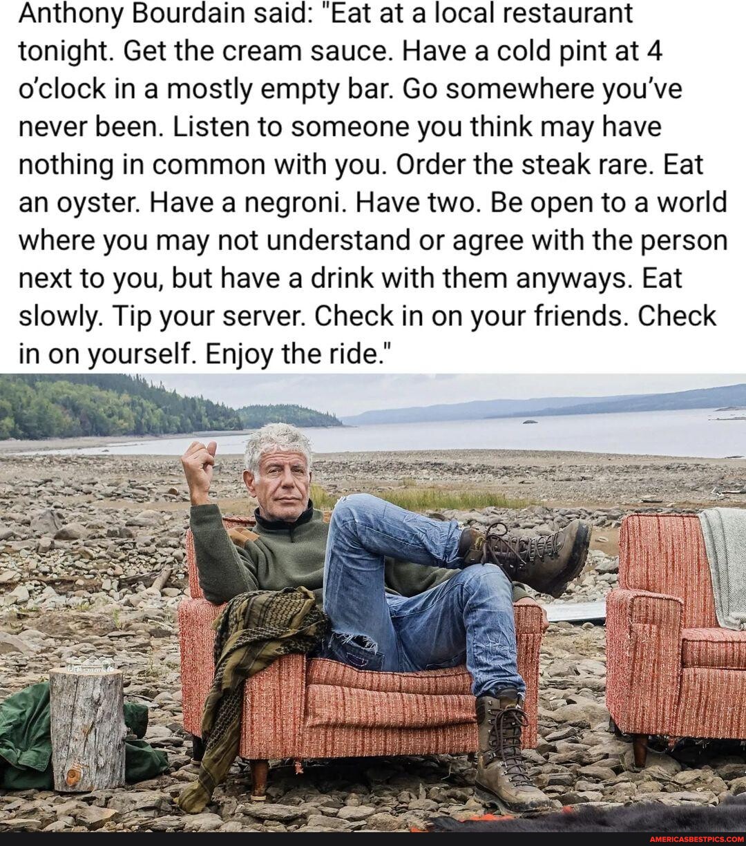 An Anthony Bourdain Mystery - by Ben Sixsmith - The Zone