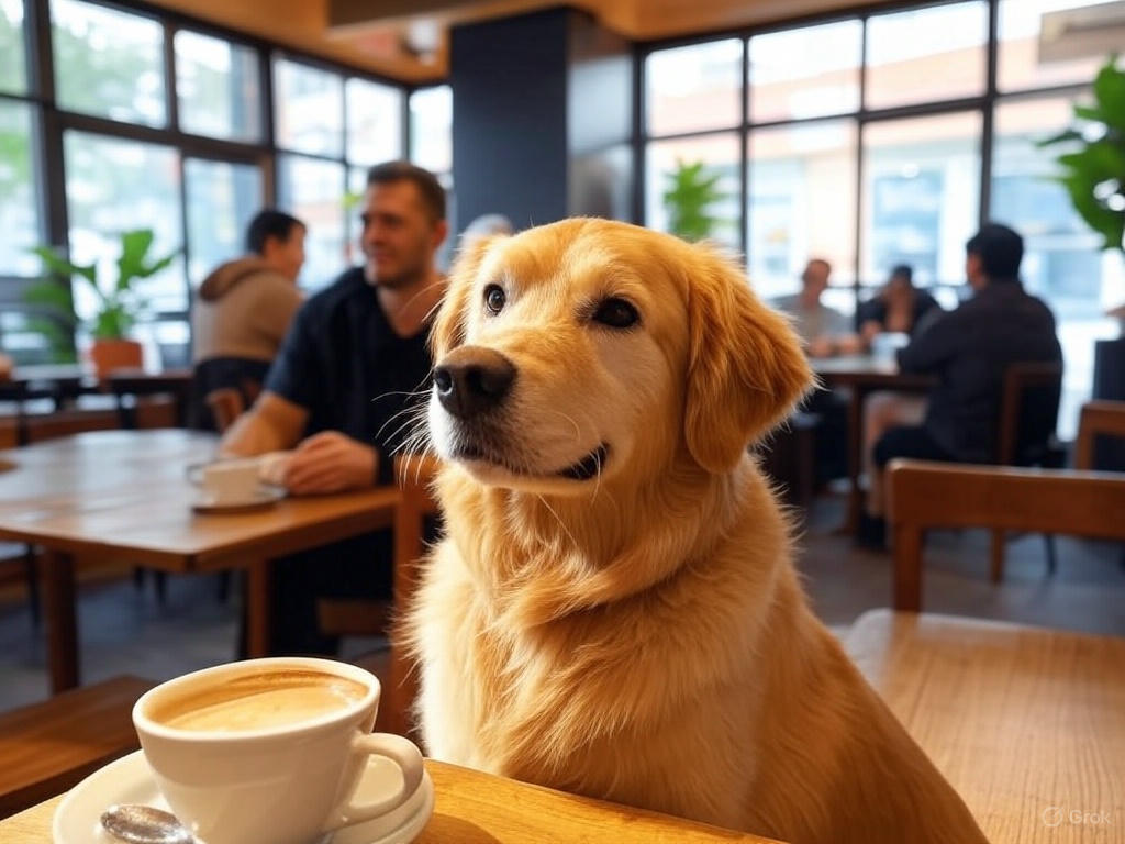 AI-generated image of Meadow in a coffee shop by Stable Diffusion