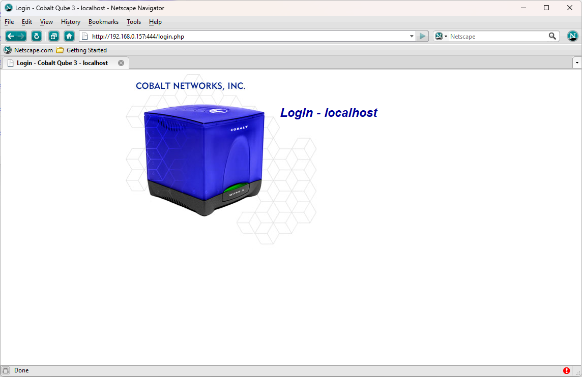 No login form is displayed