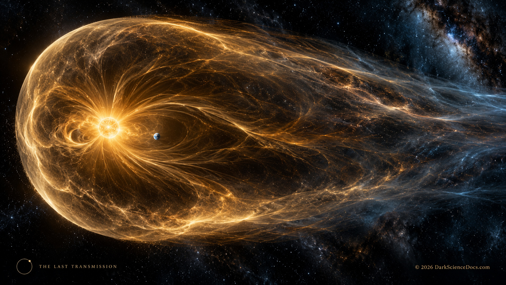 Earth lies within the heliosphere, the immense region shaped by the Sun’s outward-flowing plasma and magnetic field.