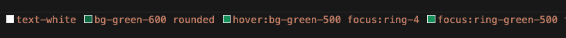 Screenshot from VSCode showing color previews provided with color classes like bg-green-600
