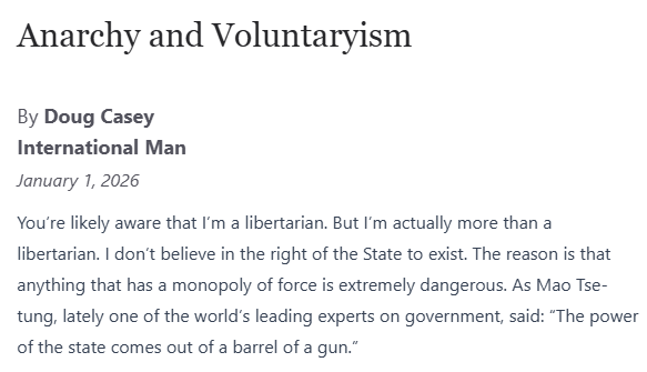 Doug Casey on Anarchy and Voluntaryism