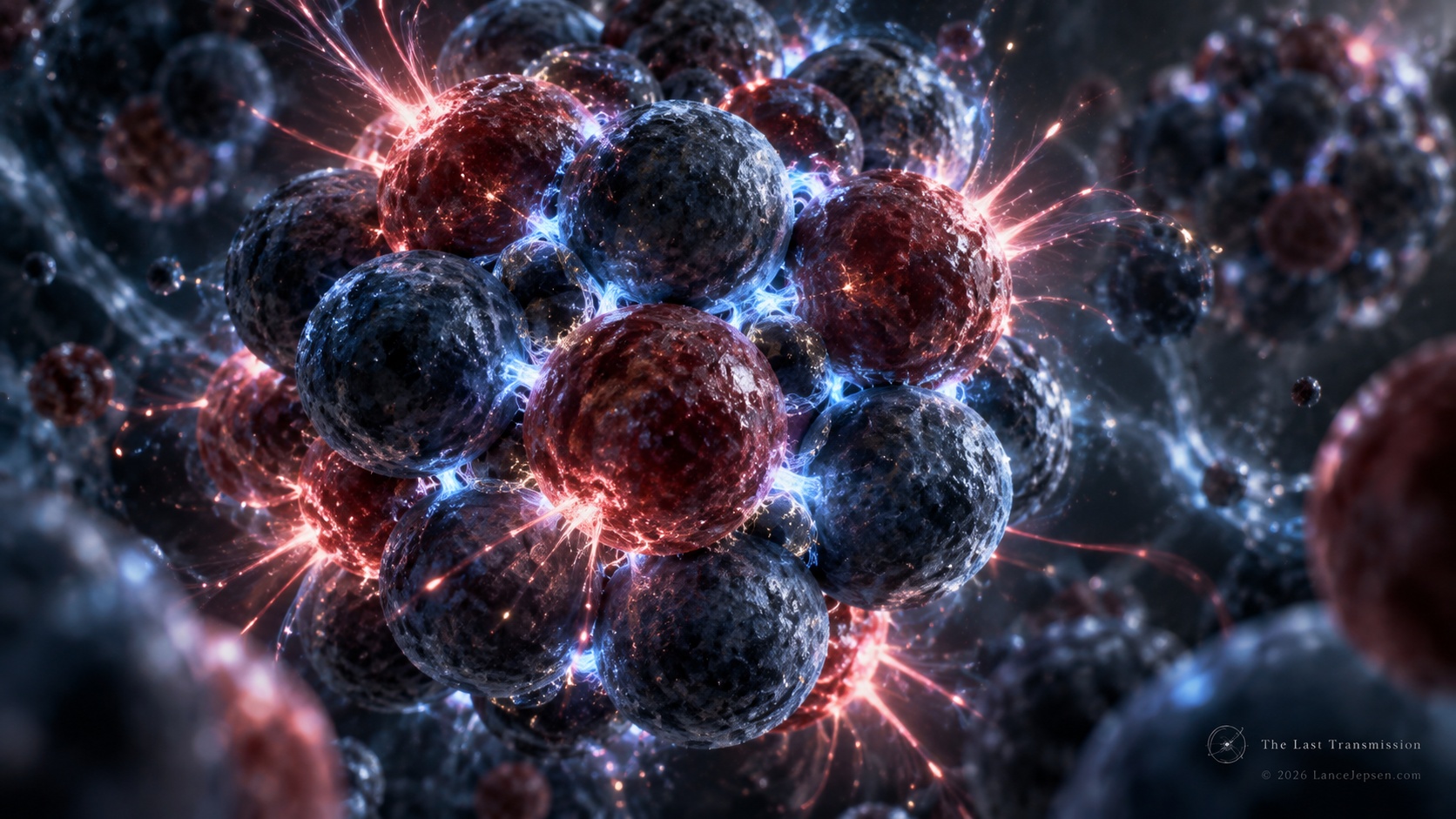 Conceptual protons and neutrons interacting inside a compact nucleus