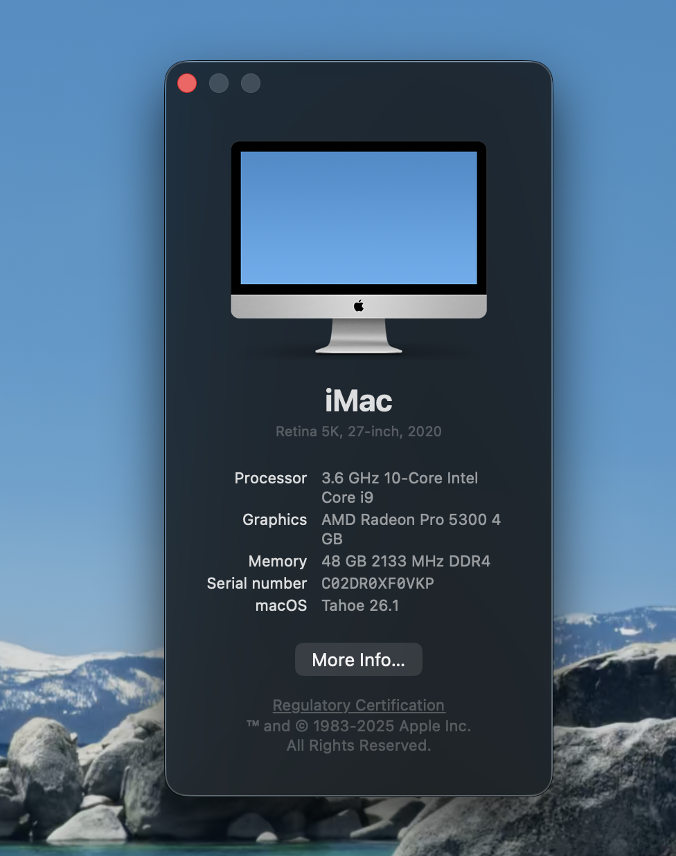 Running macOS Tahoe 26.1 with 48 Gb of RAM