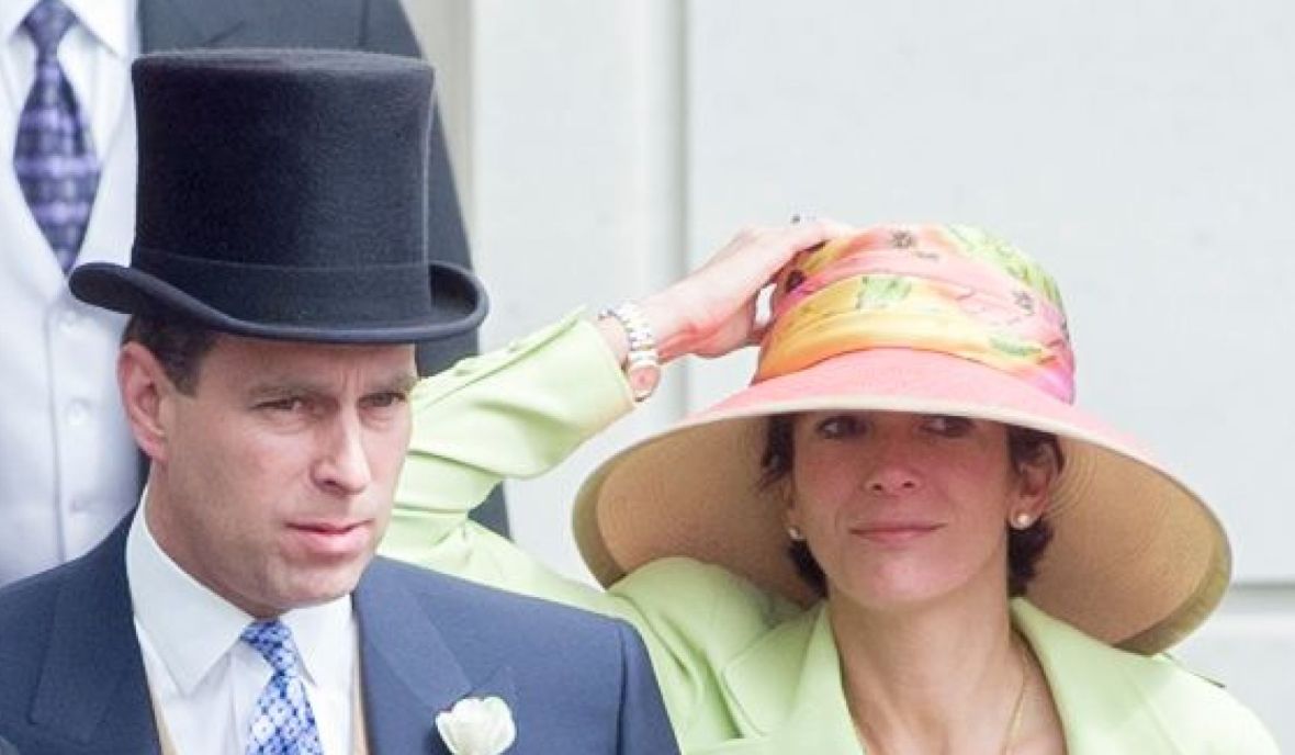 Andrew with Ghislaine Maxwell at Royal Ascot in 2000