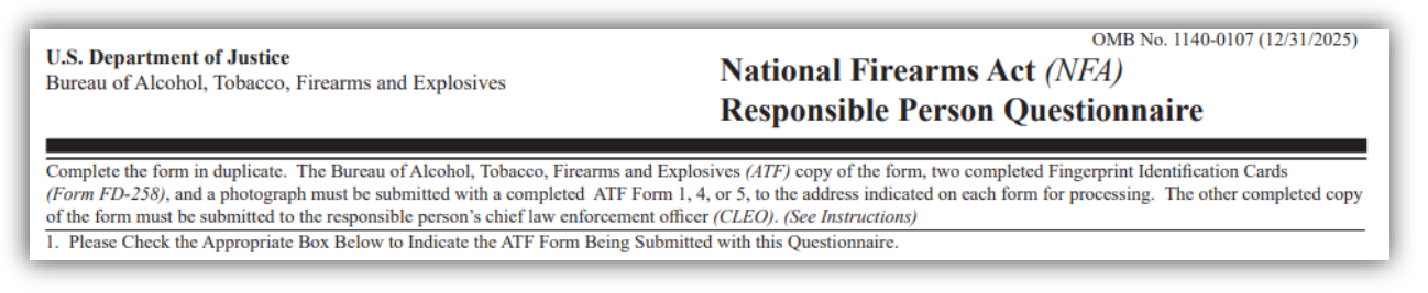 How to Complete an ATF Form 1 for an NFA Trust