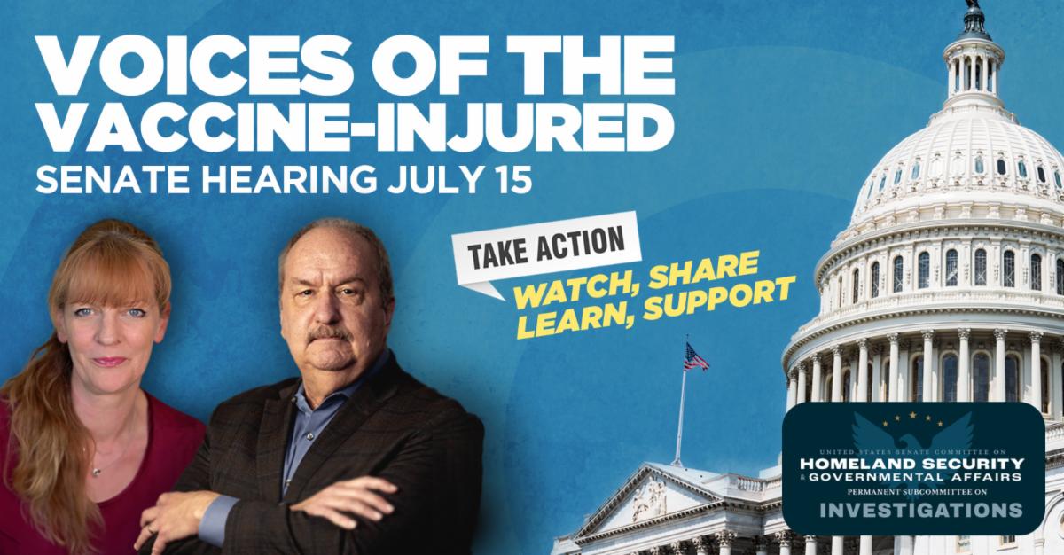 Voices of the Vaccine Injured - Senate Hearing July 15 - Polly Tommey and Brian Hooker