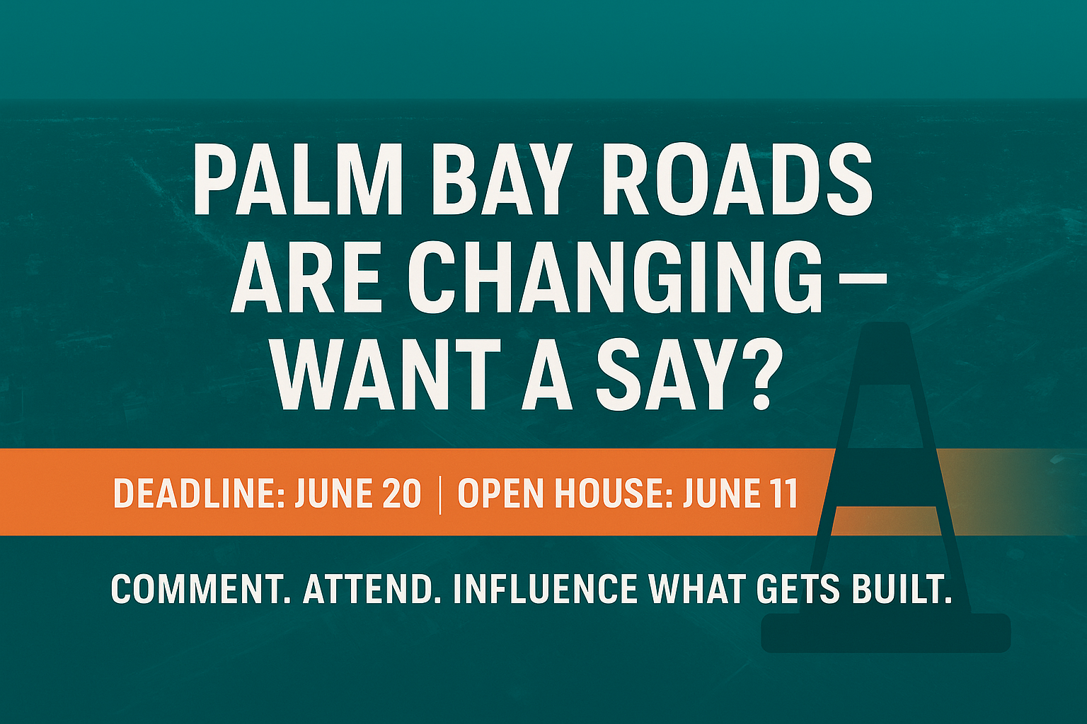 Image for article: 🗣️ Shape Palm Bay's Future Roads! Your Voice Needed on Key Projects & Funding – Deadlines Approaching