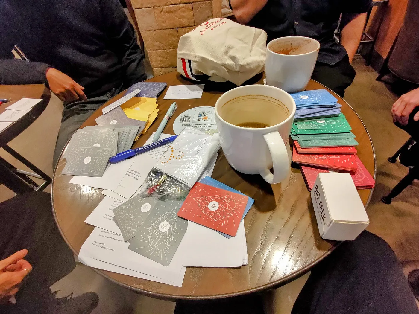 Question cards scattered