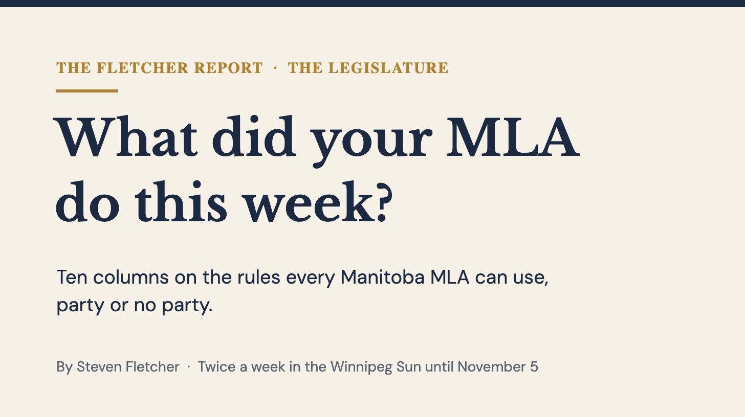 What did your MLA do this week? Start here