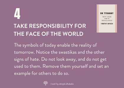 day 4: take responsibility for the face of the world
