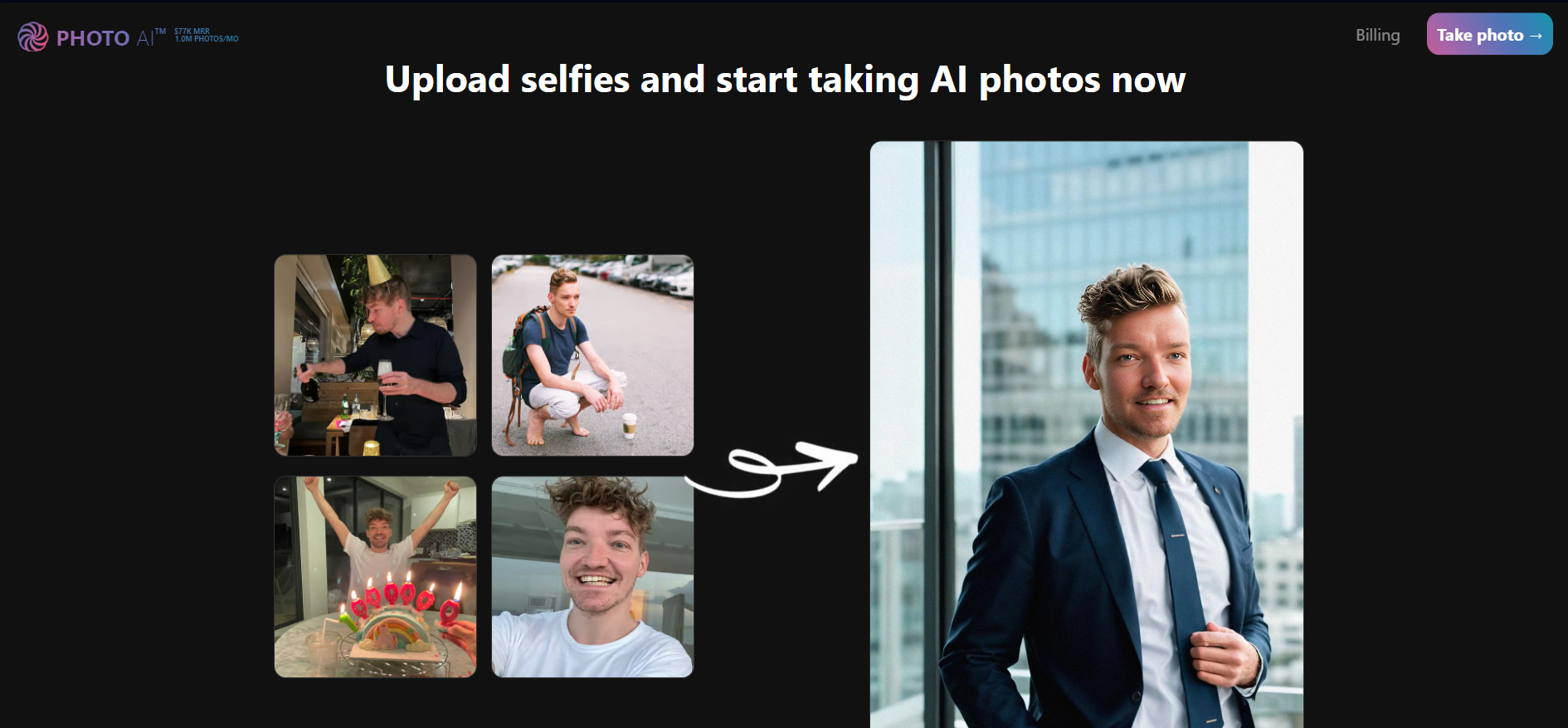 PhotoAI 생성 결과물 갤러리
