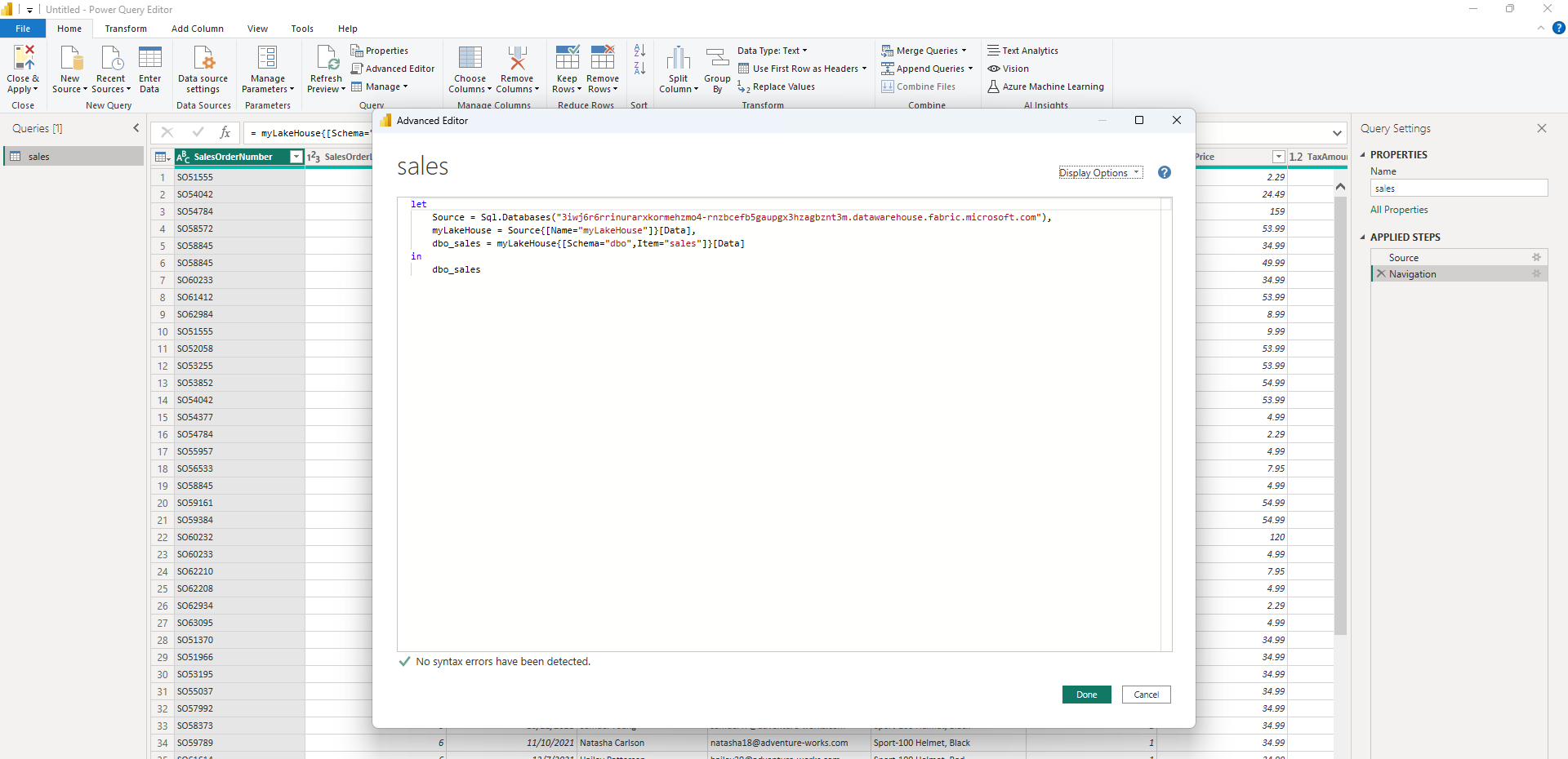Linking MS Power BI Desktop to Microsoft Fabric Lakehouse using SQL ...