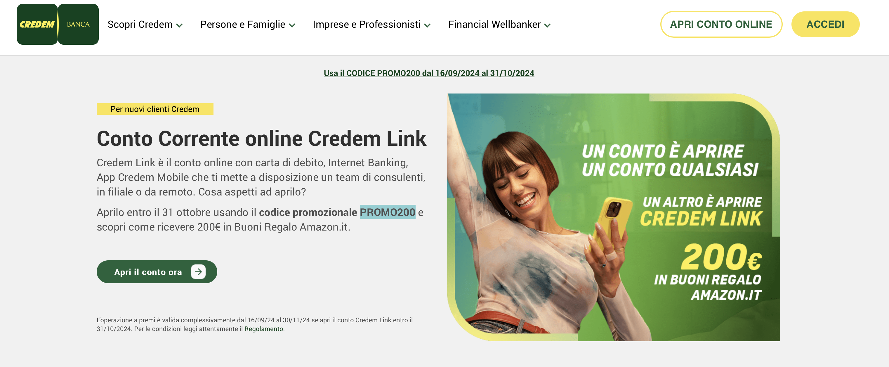 Credem ti regala 200 euro su Amazon.it