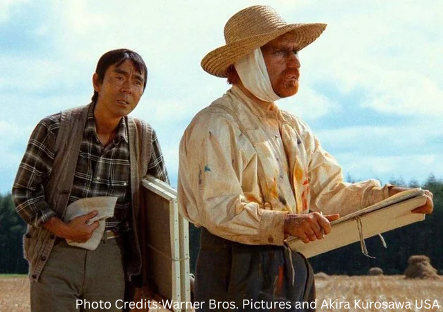 Film still from Akira Kurosawa's Dreams showing Van Gogh with a sketchbook