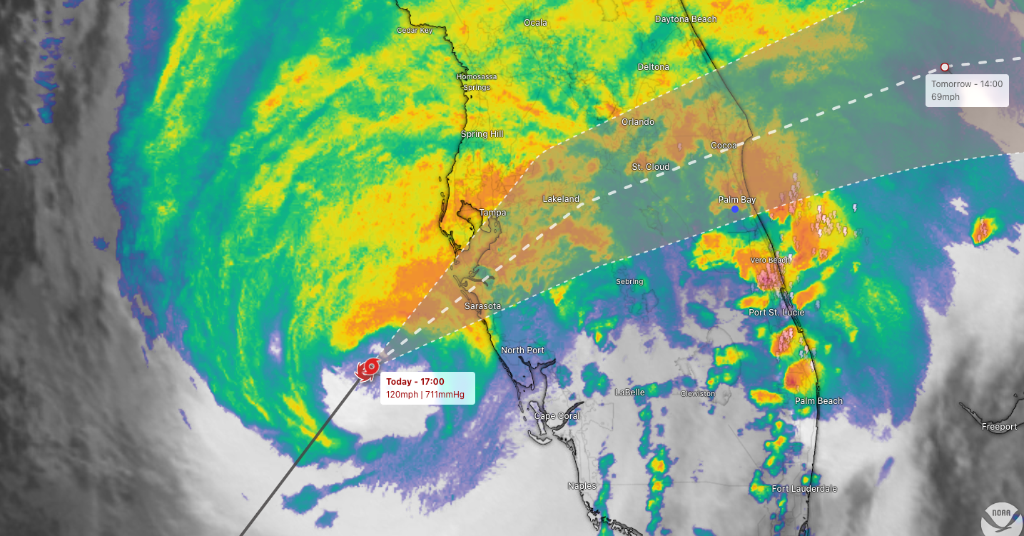 Image for article: Hurricane Milton Advisory: Category 3 Storm Nears Florida - Updated Alerts and Safety Information