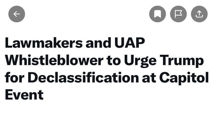 X.com "Trending" topic: "Lawmakers and UAP Whistleblower to Urge Trump for Declassification at Capitol Event"