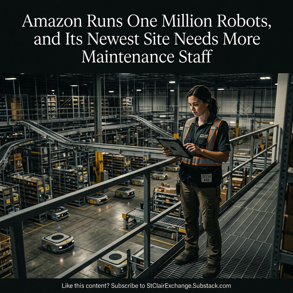 Amazon Runs One Million Robots, and Its Newest Site Needs More Maintenance Staff