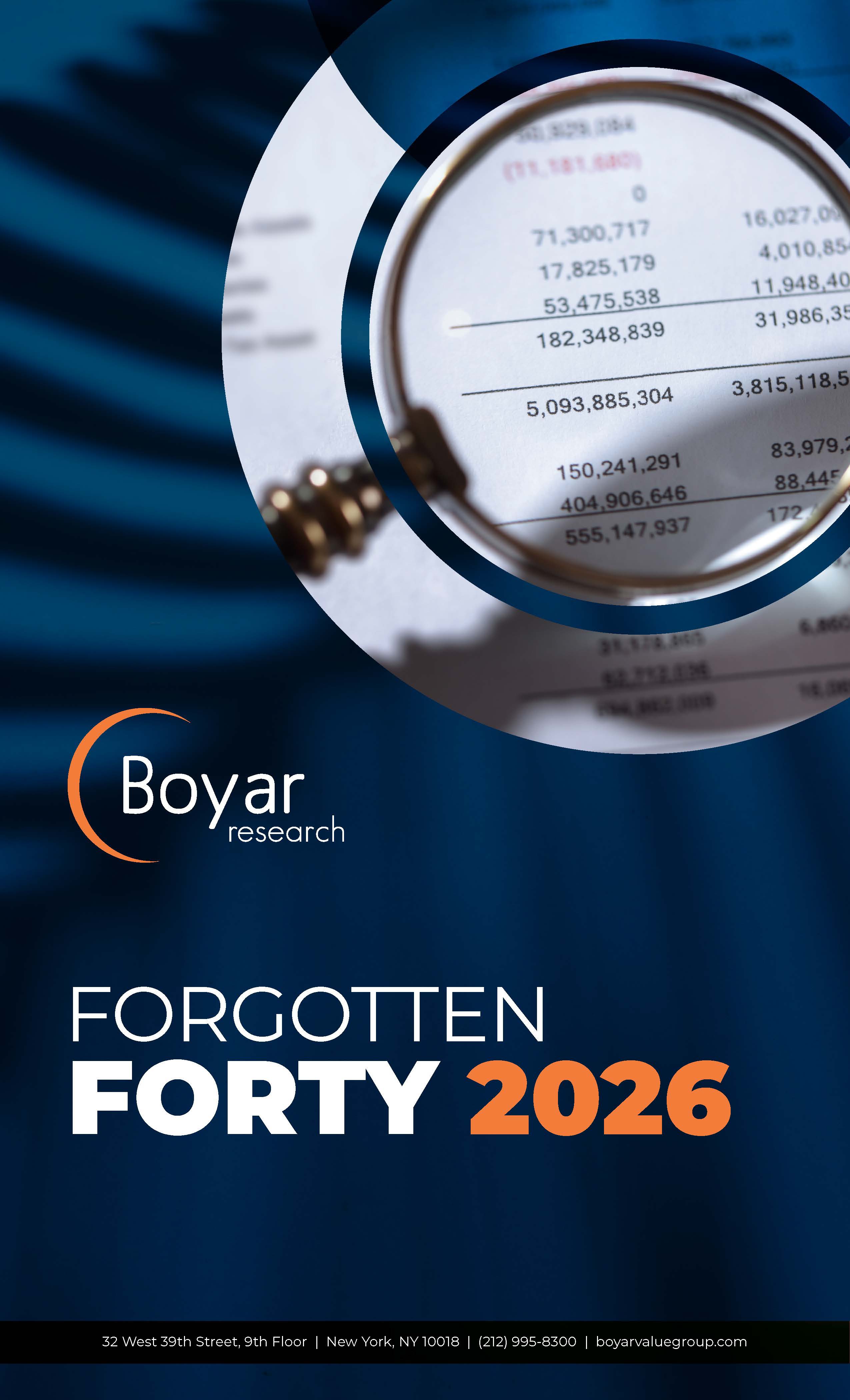 Forgotten Forty 2026 - by Jonathan Boyar - Boyar Research
