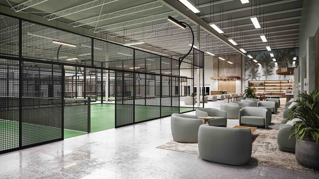 Rendering of DUS Padel in West Palm Beach, FL