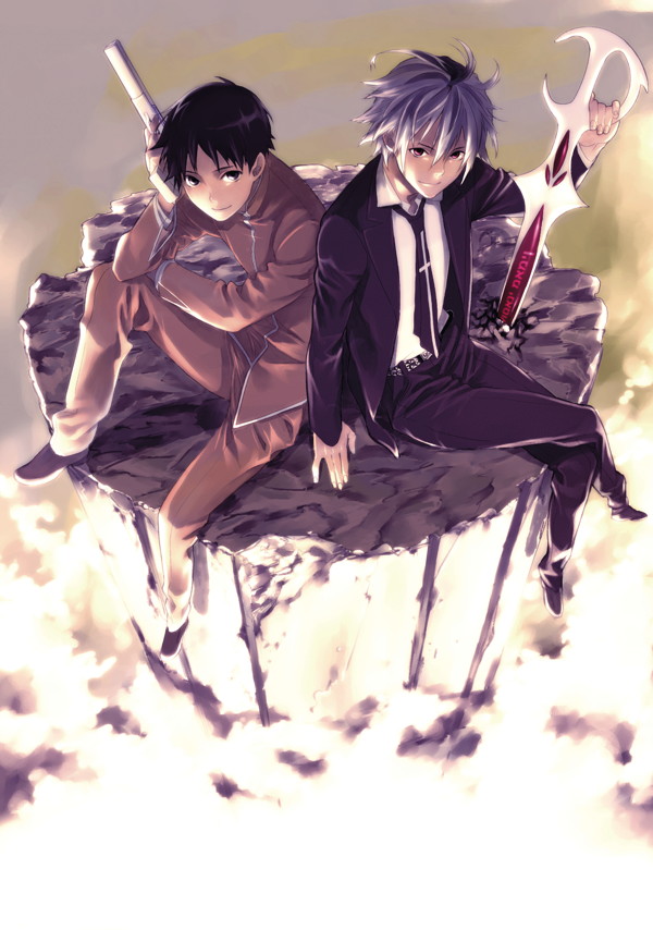 A beautiful full-color drawing of Shinji and Kaworu together from Campus Apocalypse
