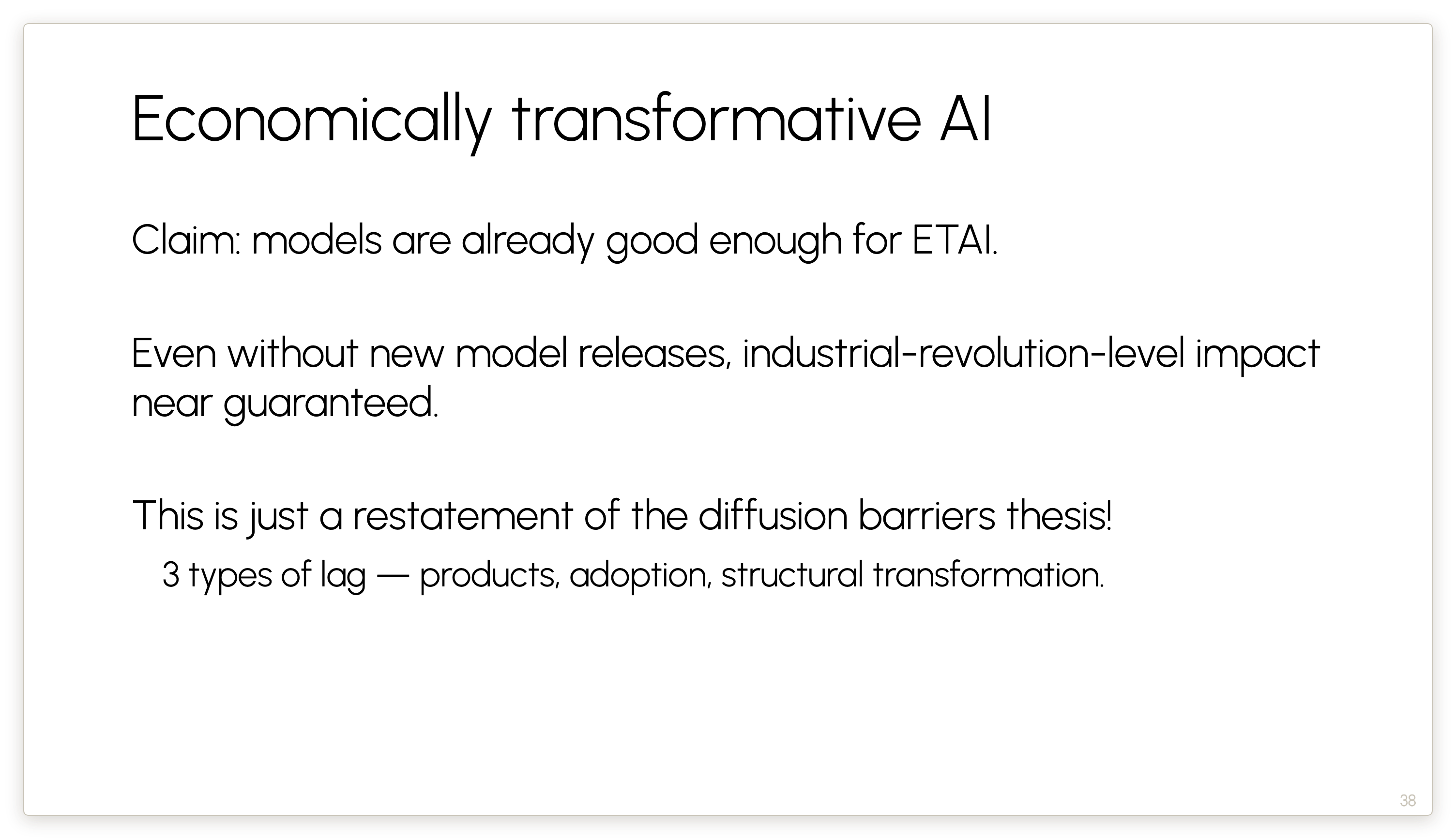 Economically transformative AI