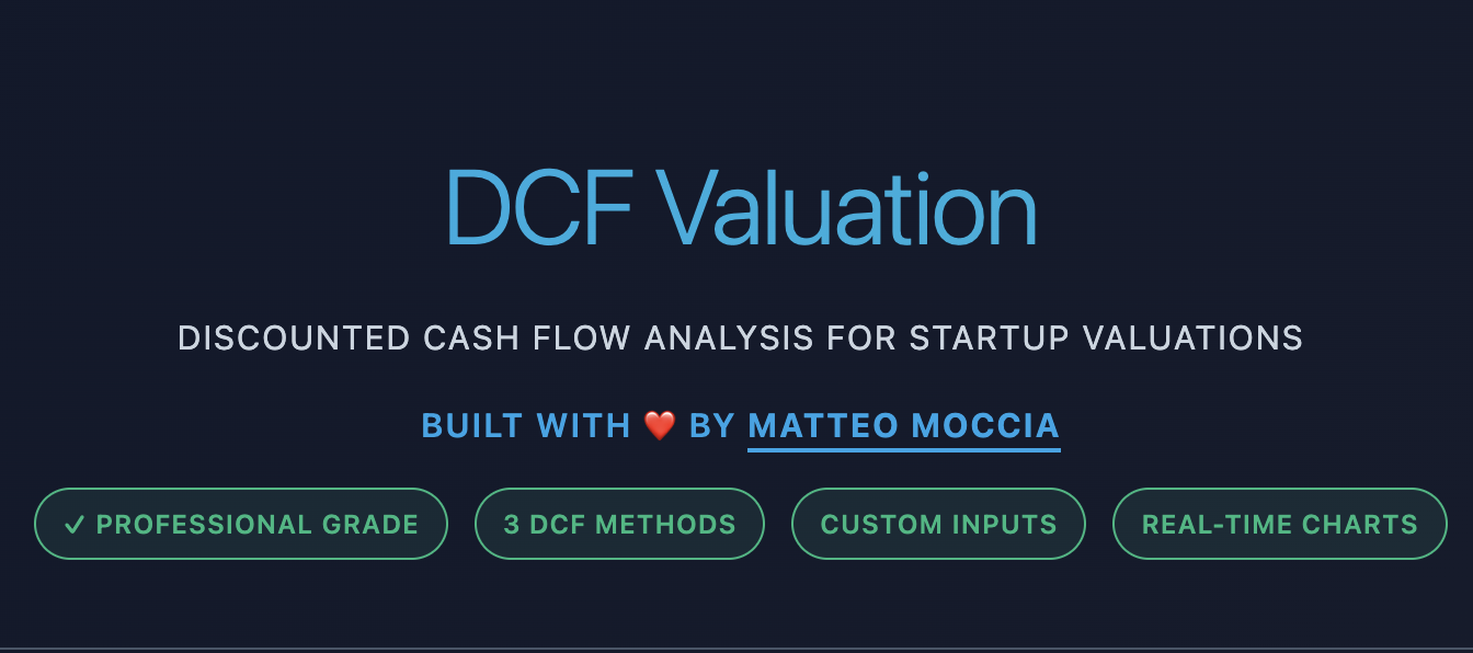 DCF Valuation Dashboard: La Metodologia Completa per Valutare Startup