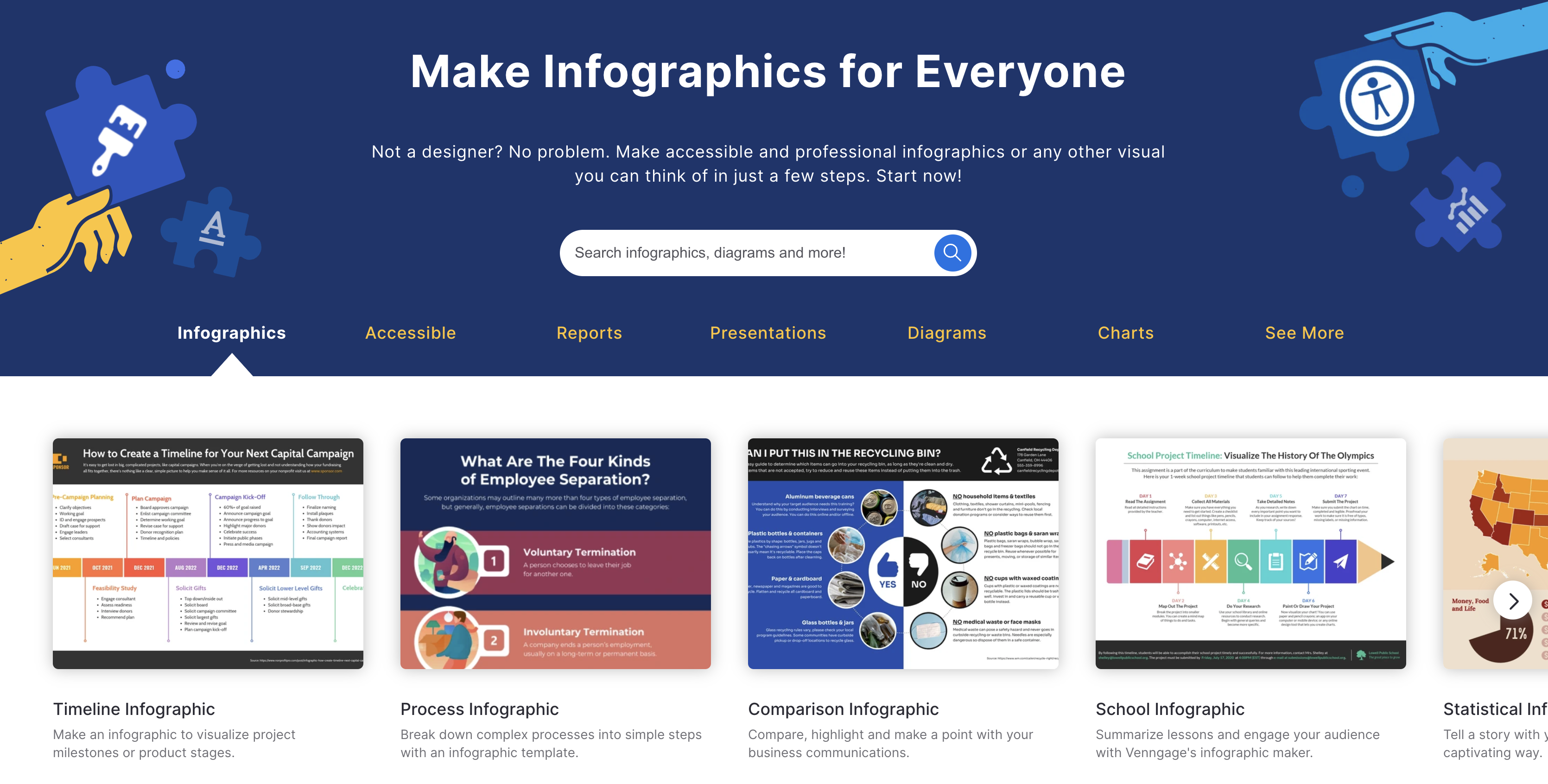 Try Venngage to make accessible infographics📊