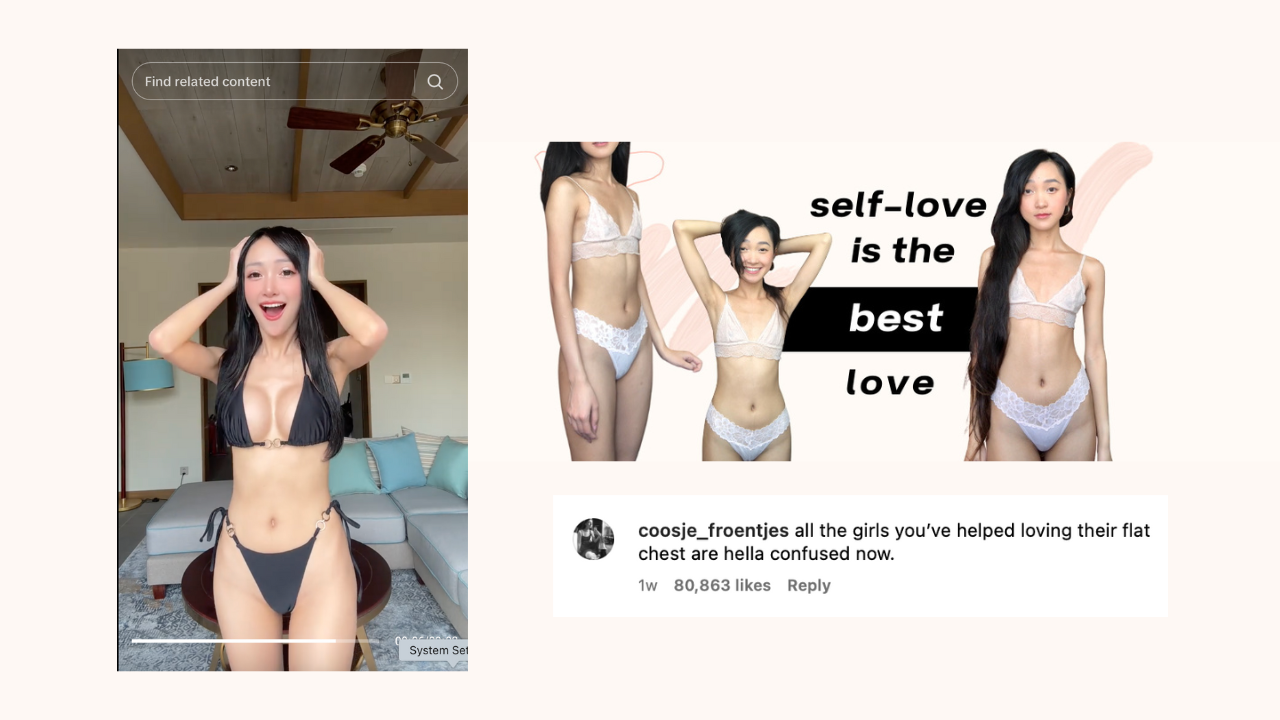 Can body positivity influencers get boob jobs?