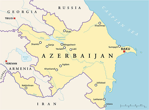 Map of Azerbaijan and the Caucasus