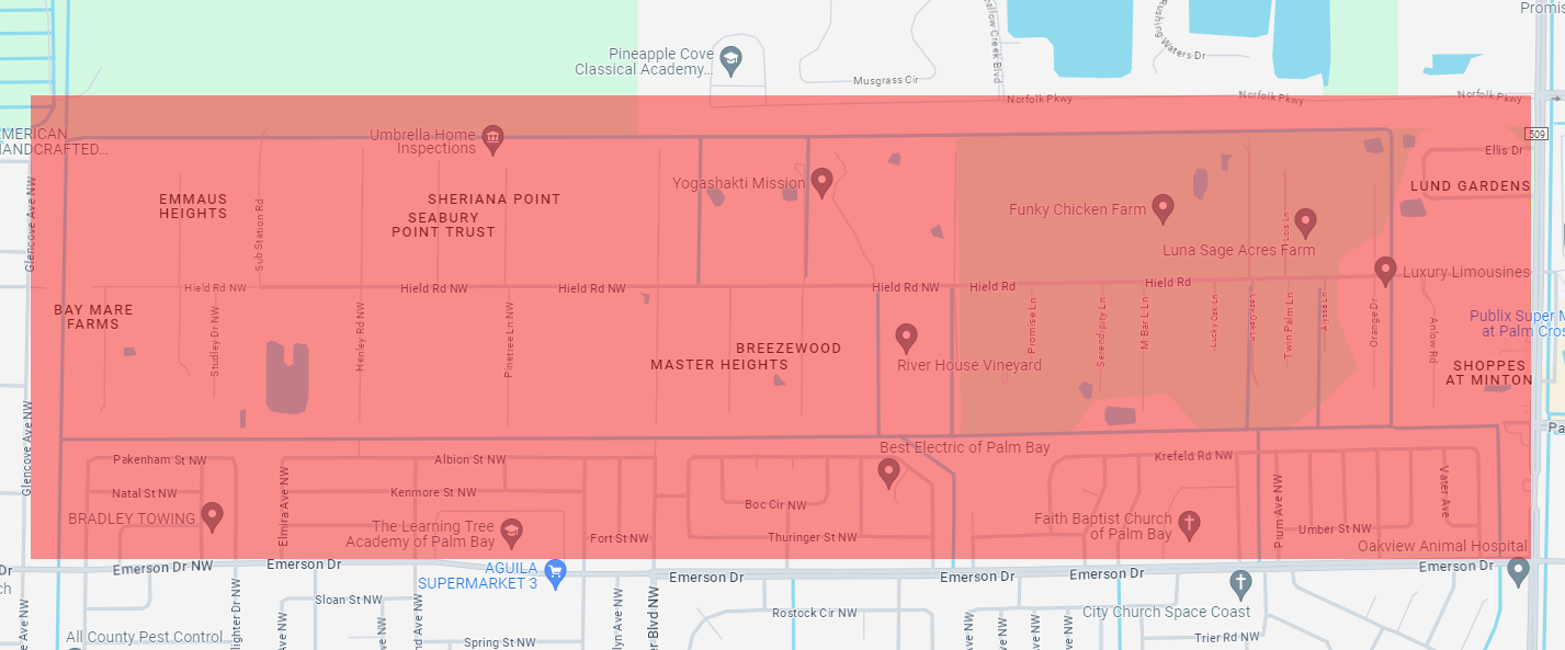 Map of area for rabies warning