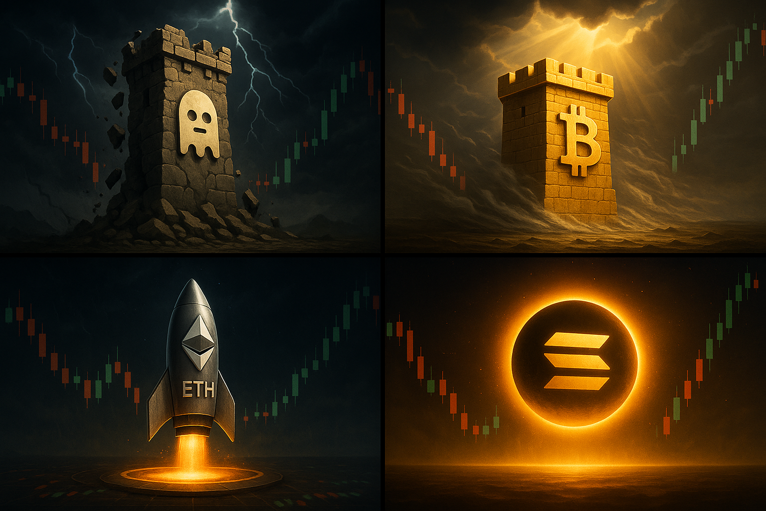 AAVE Slides, BTC Holds, ETH & SOL Cool: Market at the Crossroads