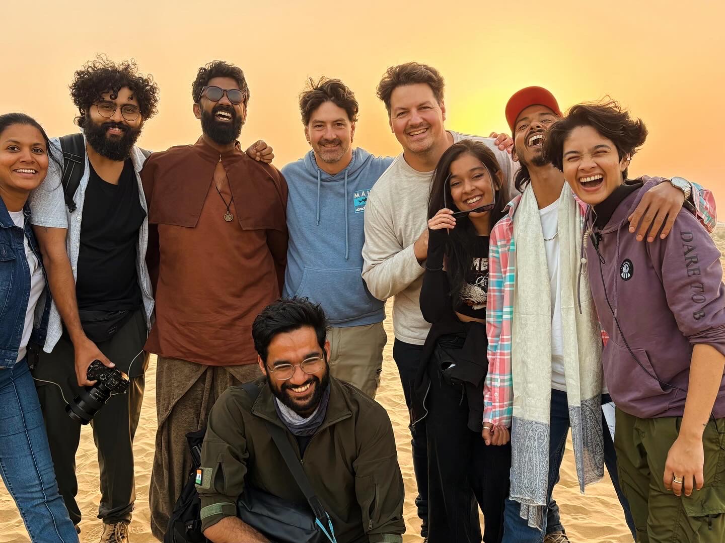 Behind the scenes production still from the Daniel movie set showing the Kooman Brothers filmmaking team during on location shooting in India