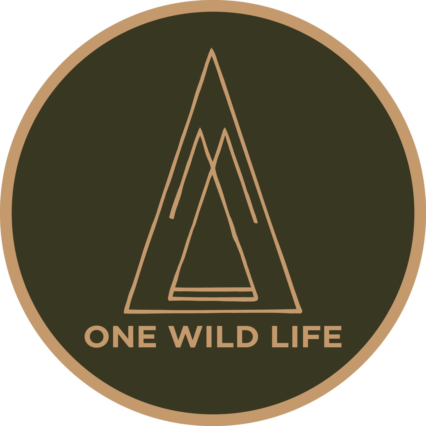 One Wild Life Co logo circle. Green background with gold trim.