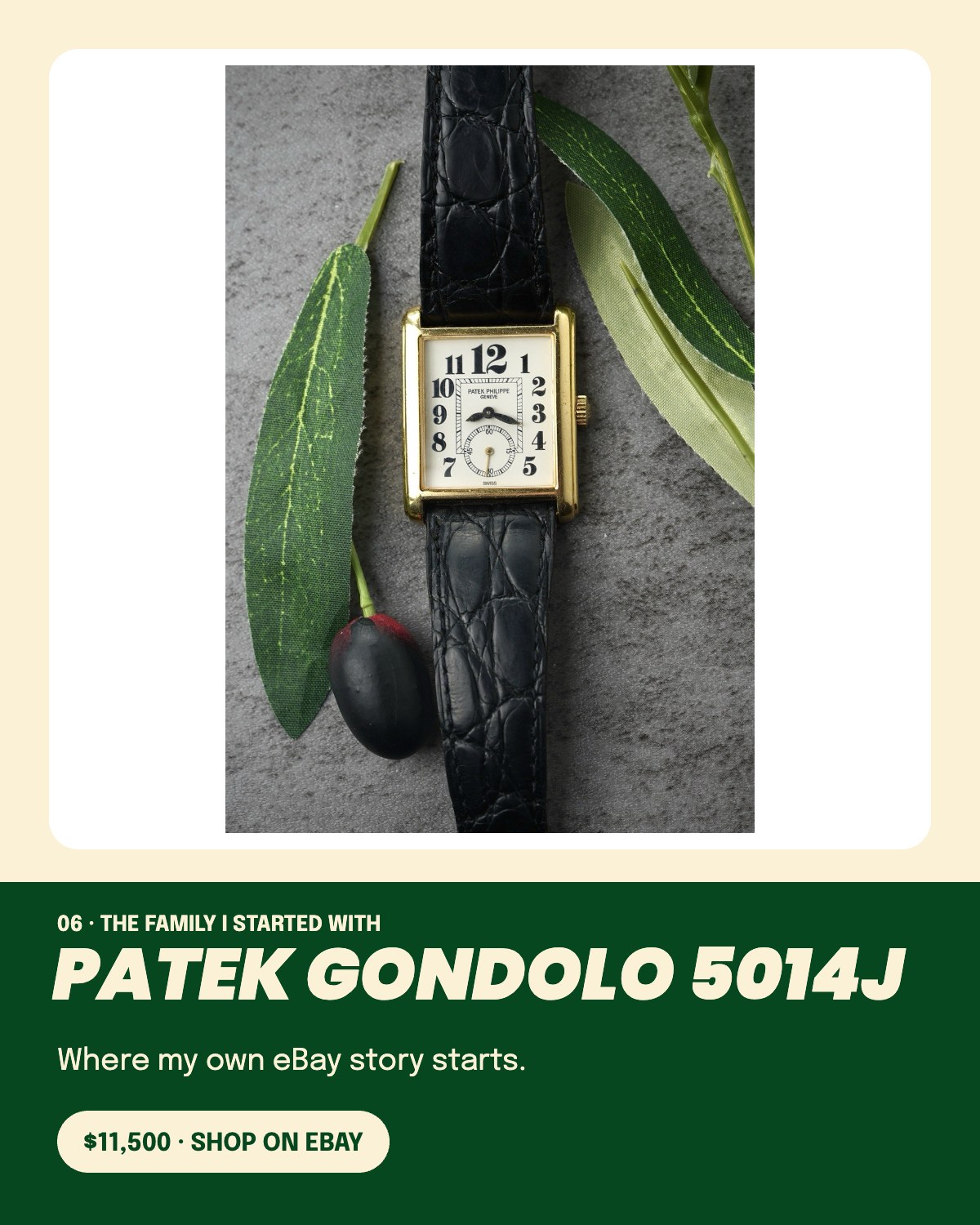 Patek Philippe Gondolo 5014J, $11,500 on eBay