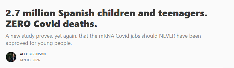 2.7 million Spanish children and teenagers. ZERO Covid deaths.
